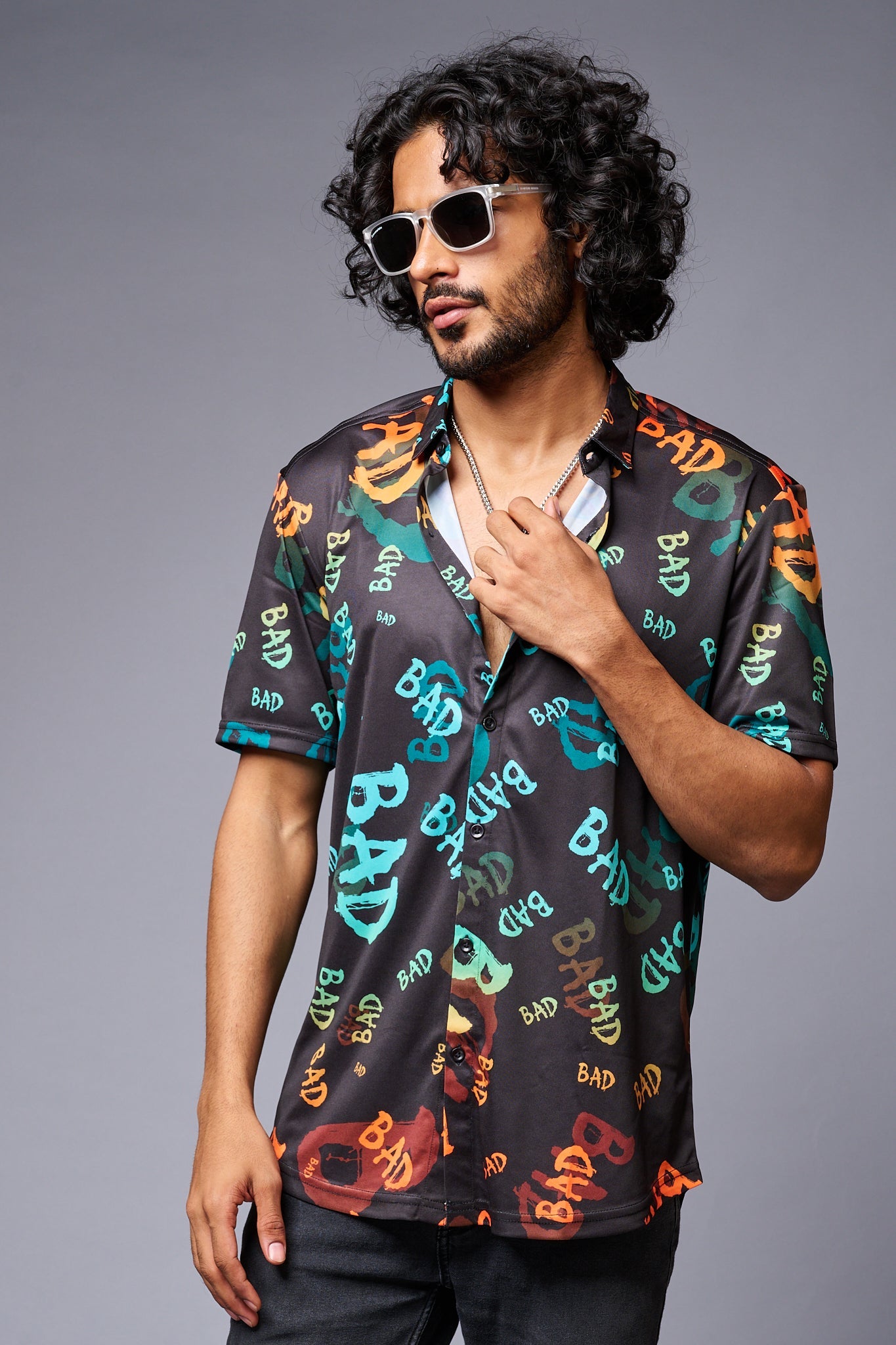 BAD Printed Black Shirt for Men - Go Devil