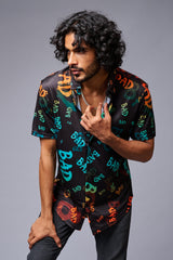 BAD Printed Black Shirt for Men - Go Devil