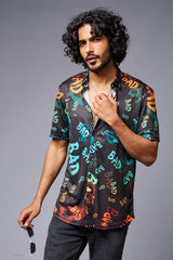BAD Printed Black Shirt for Men - Go Devil
