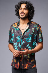 BAD Printed Black Shirt for Men - Go Devil