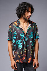 BAD Printed Black Shirt for Men - Go Devil