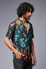 BAD Printed Black Shirt for Men - Go Devil