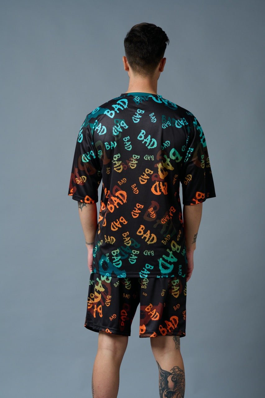 BAD Printed Gradient Polyester Co-ord Set for Men - Go Devil
