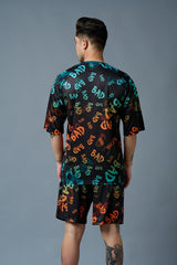 BAD Printed Gradient Polyester Co-ord Set for Men - Go Devil