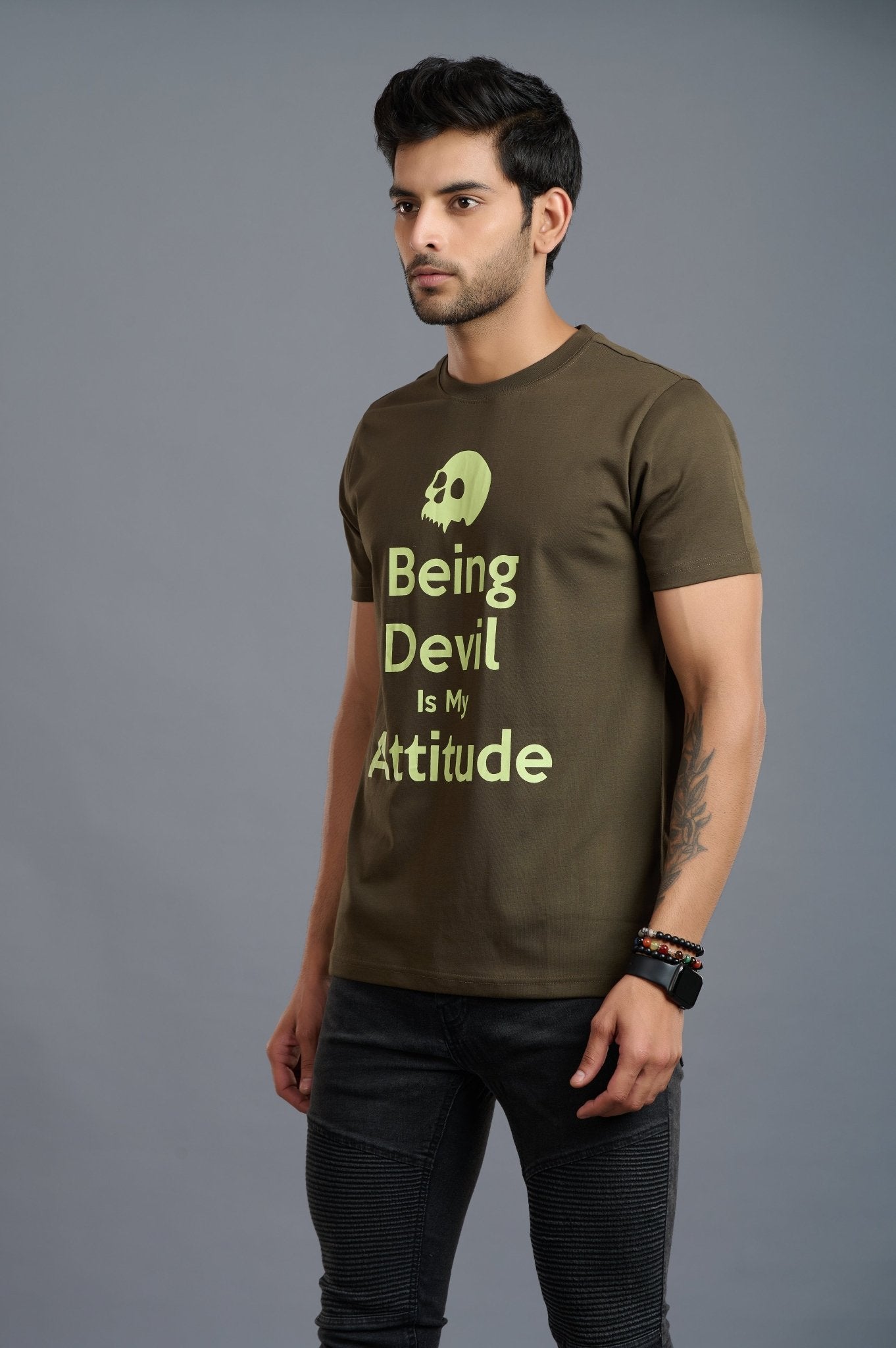 Being Devil Is My Attitude Printed T-Shirt for Men - Go Devil