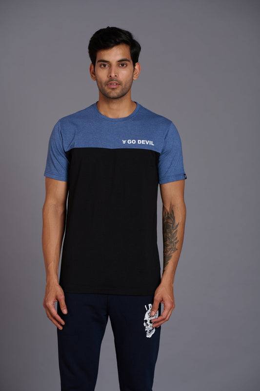 Black & Blue Color T-Shirt for Men - Go Devil