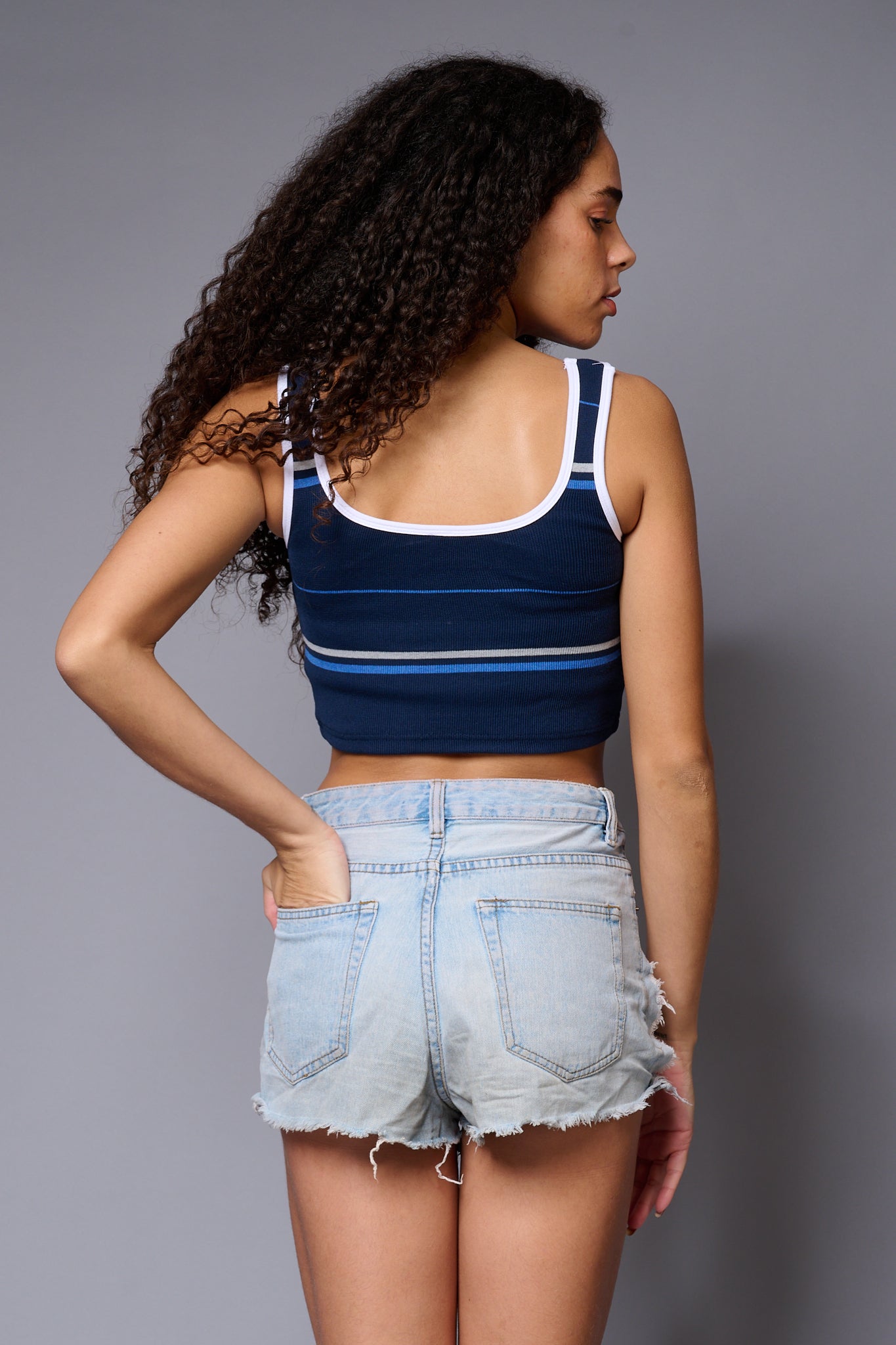 Blue Crop Top Crop Top for Women - Go Devil