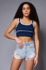 Blue Crop Top Crop Top for Women - Go Devil