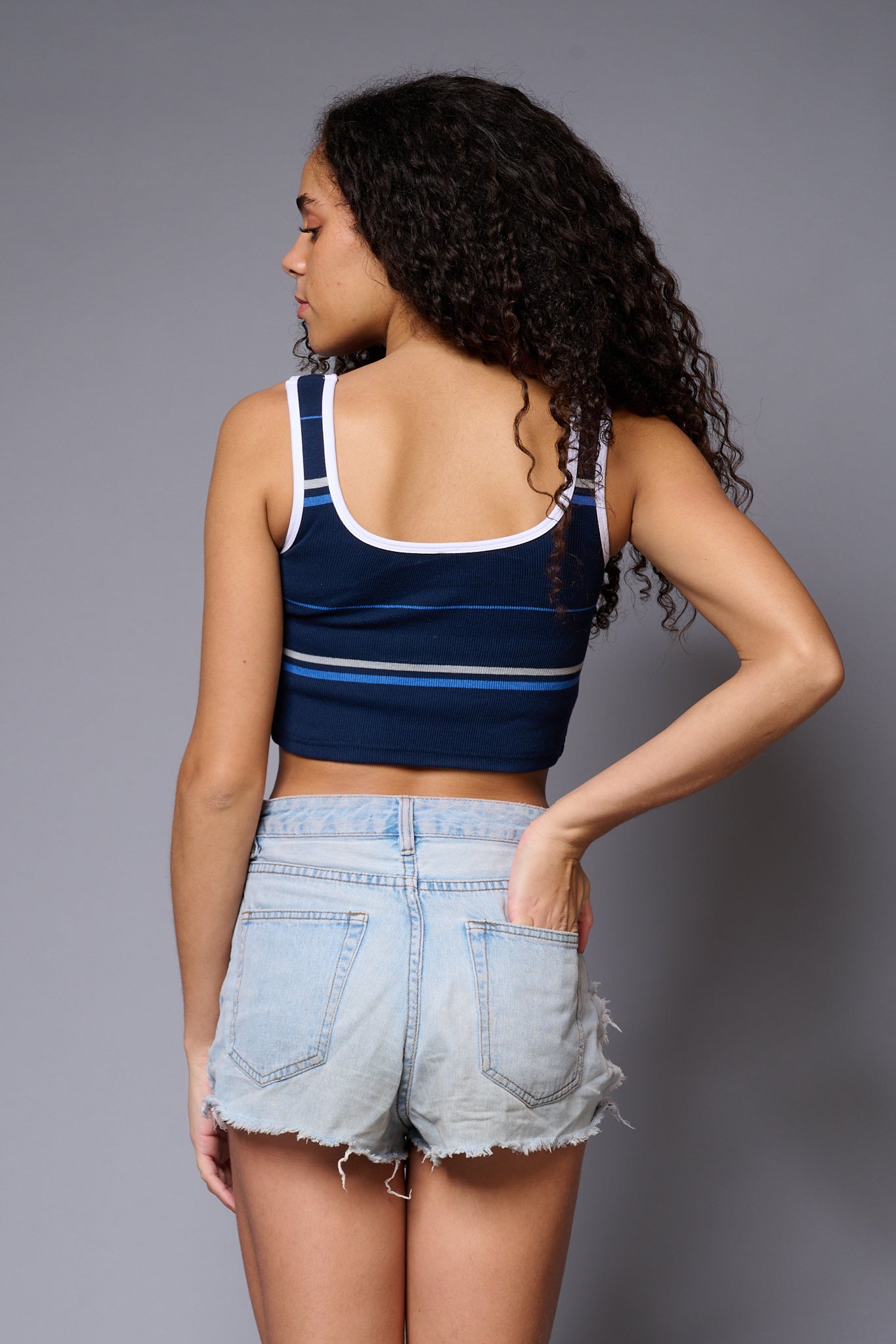 Blue Crop Top Crop Top for Women - Go Devil
