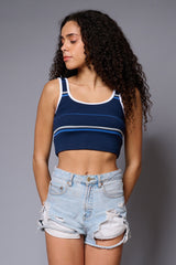 Blue Crop Top Crop Top for Women - Go Devil