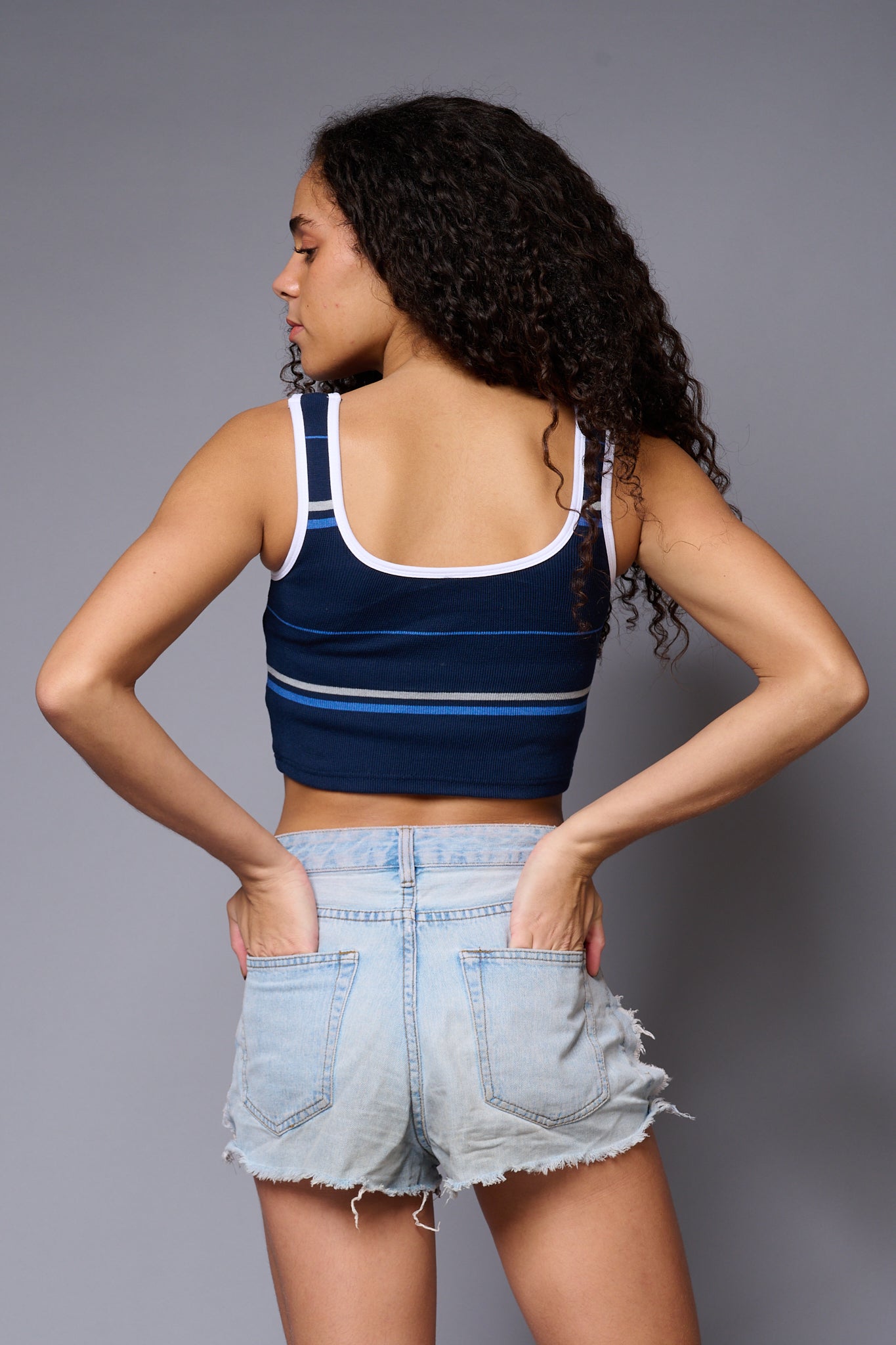 Blue Crop Top Crop Top for Women - Go Devil