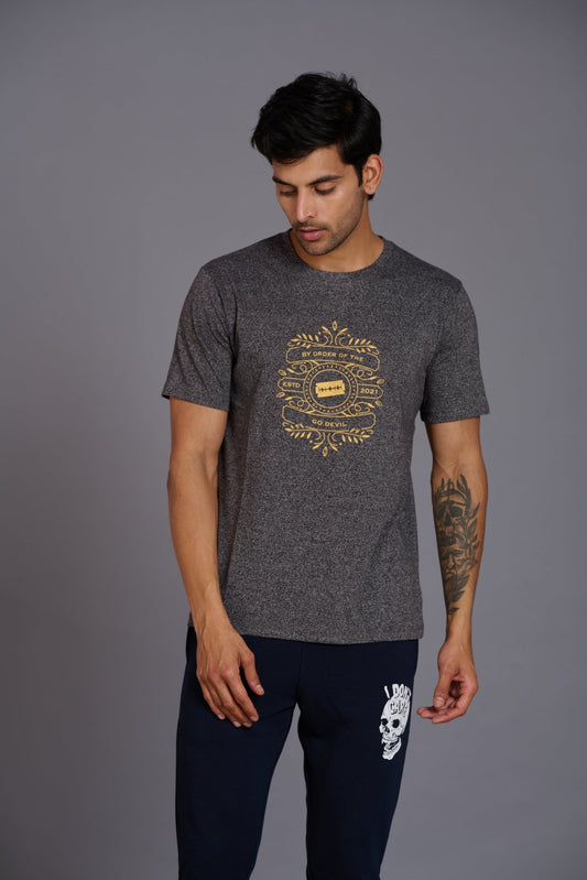 By Order Of The Go Devil Printed Grey T-Shirt for Men - Go Devil