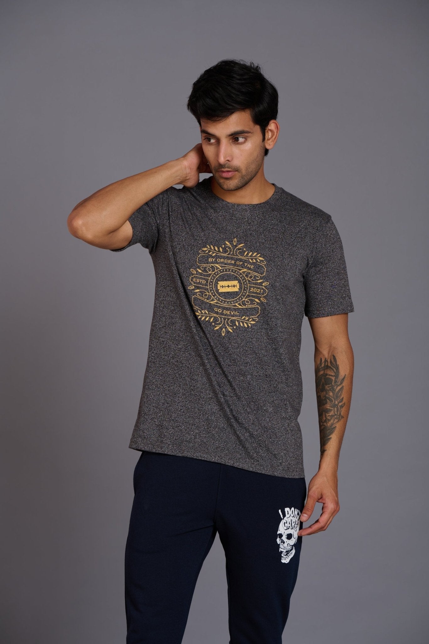 By Order Of The Go Devil Printed Grey T-Shirt for Men - Go Devil