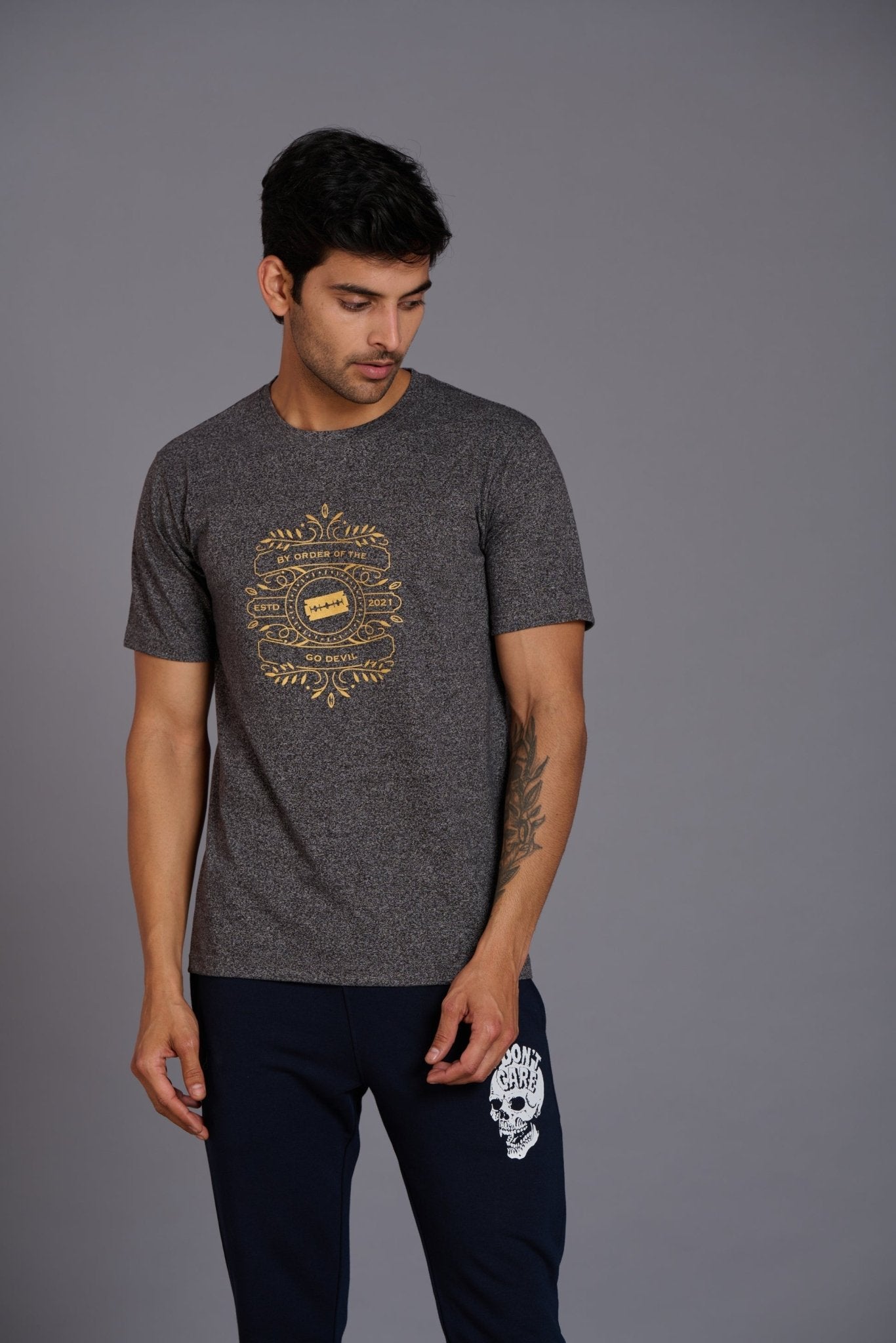 By Order Of The Go Devil Printed Grey T-Shirt for Men - Go Devil