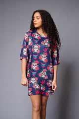 Colourful Skull Printed Premium Co-ord Set for Women - Go Devil