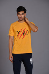 Dead Devil Printed Yellowish T-Shirt for Men - Go Devil