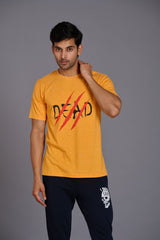 Dead Devil Printed Yellowish T-Shirt for Men - Go Devil