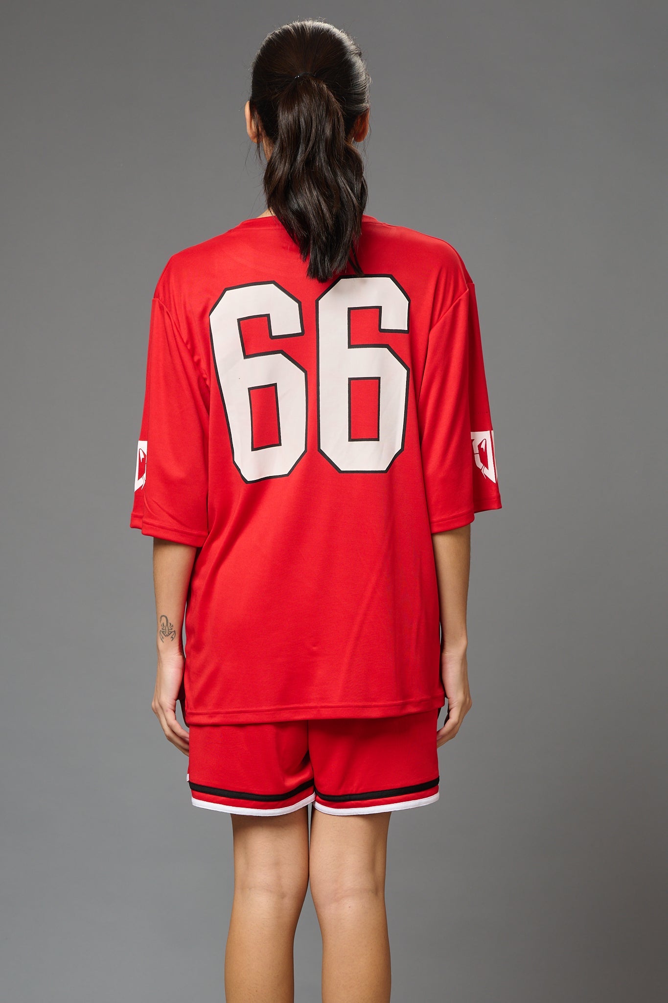 Devil 66 (in Red) Printed Co-ord Set for Women - Go Devil