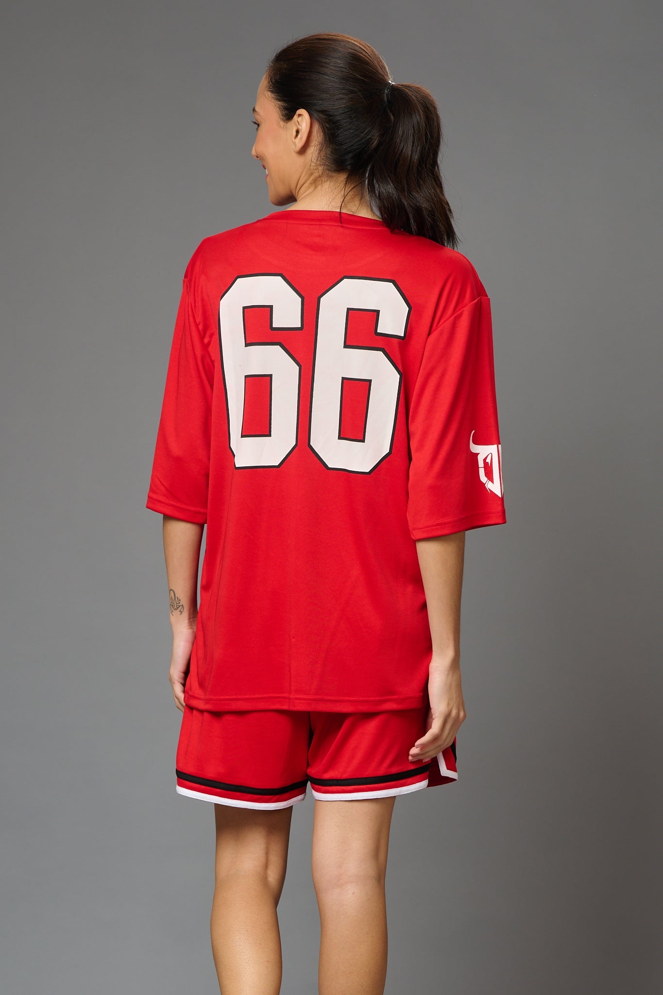 Devil 66 (in Red) Printed Co-ord Set for Women - Go Devil