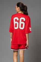 Devil 66 (in Red) Printed Co-ord Set for Women - Go Devil