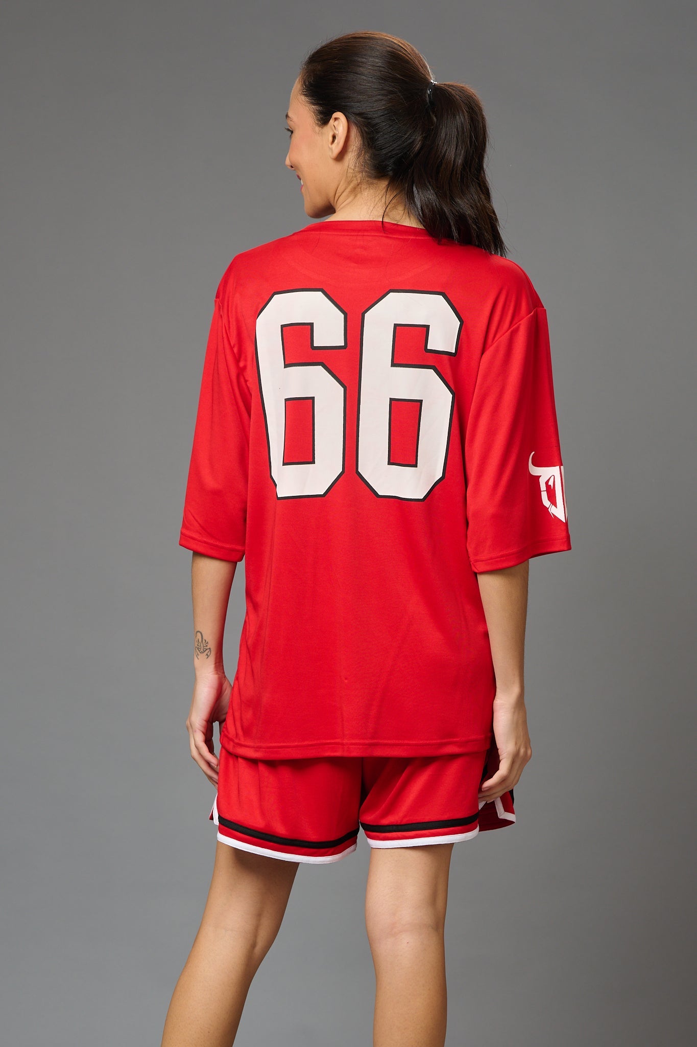 Devil 66 (in Red) Printed Co-ord Set for Women - Go Devil