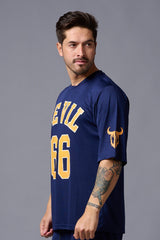 Devil 66 Printed Navy Polyester Jersy for Men - Go Devil