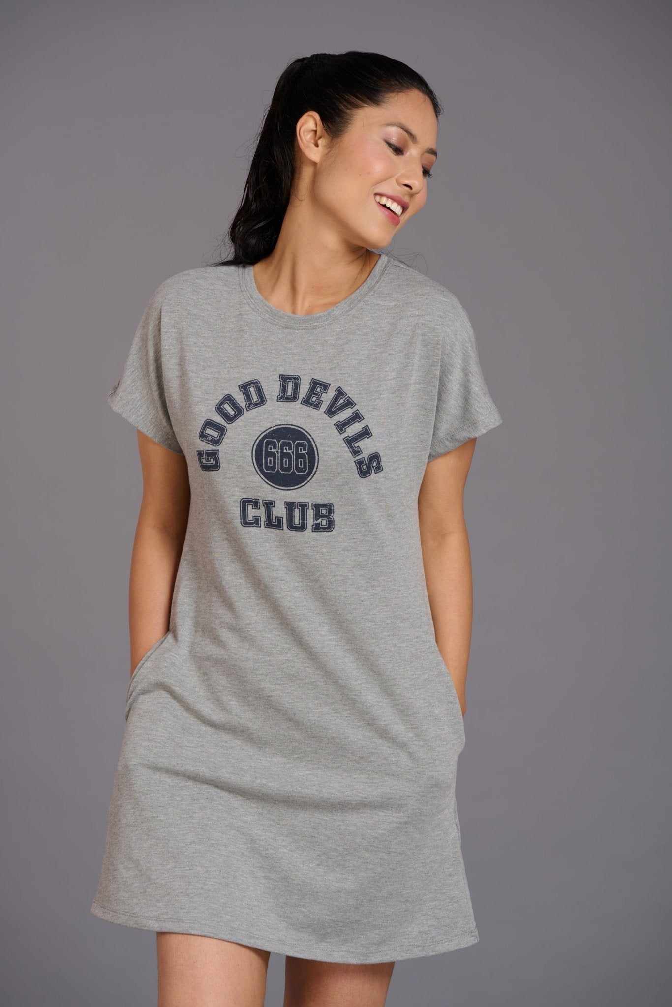 Devil Club Grey summer Dress for Women - Go Devil
