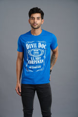 Devil Doc Printed Royal Blue T-Shirt for Men - Go Devil
