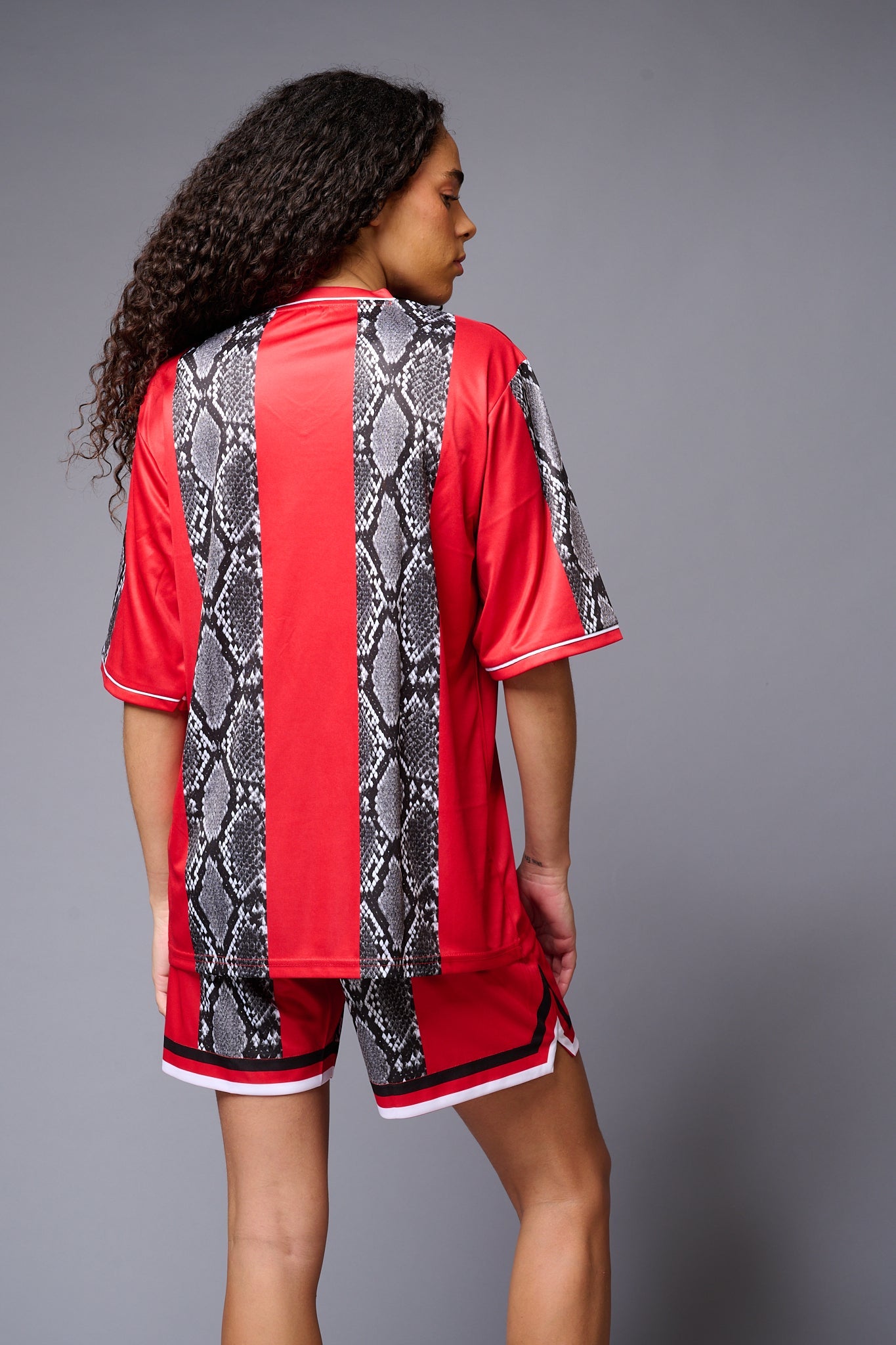 Devil (in White) Printed Red and Black Snake Co-ord Set for Women - Go Devil