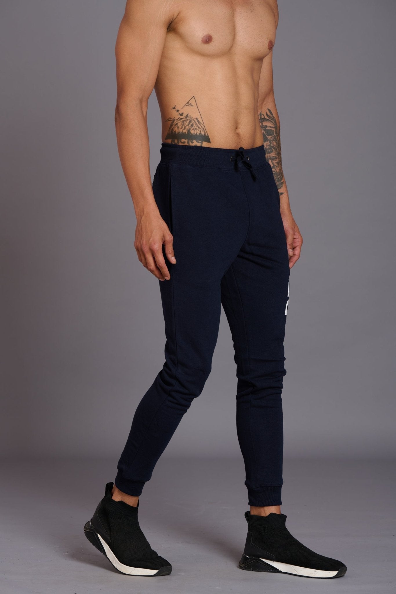 Devil Printed Black Joggers for Men - Go Devil