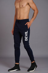 Devil Printed Black Joggers for Men - Go Devil