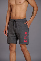 Devil Printed Grey Shorts for Men - Go Devil