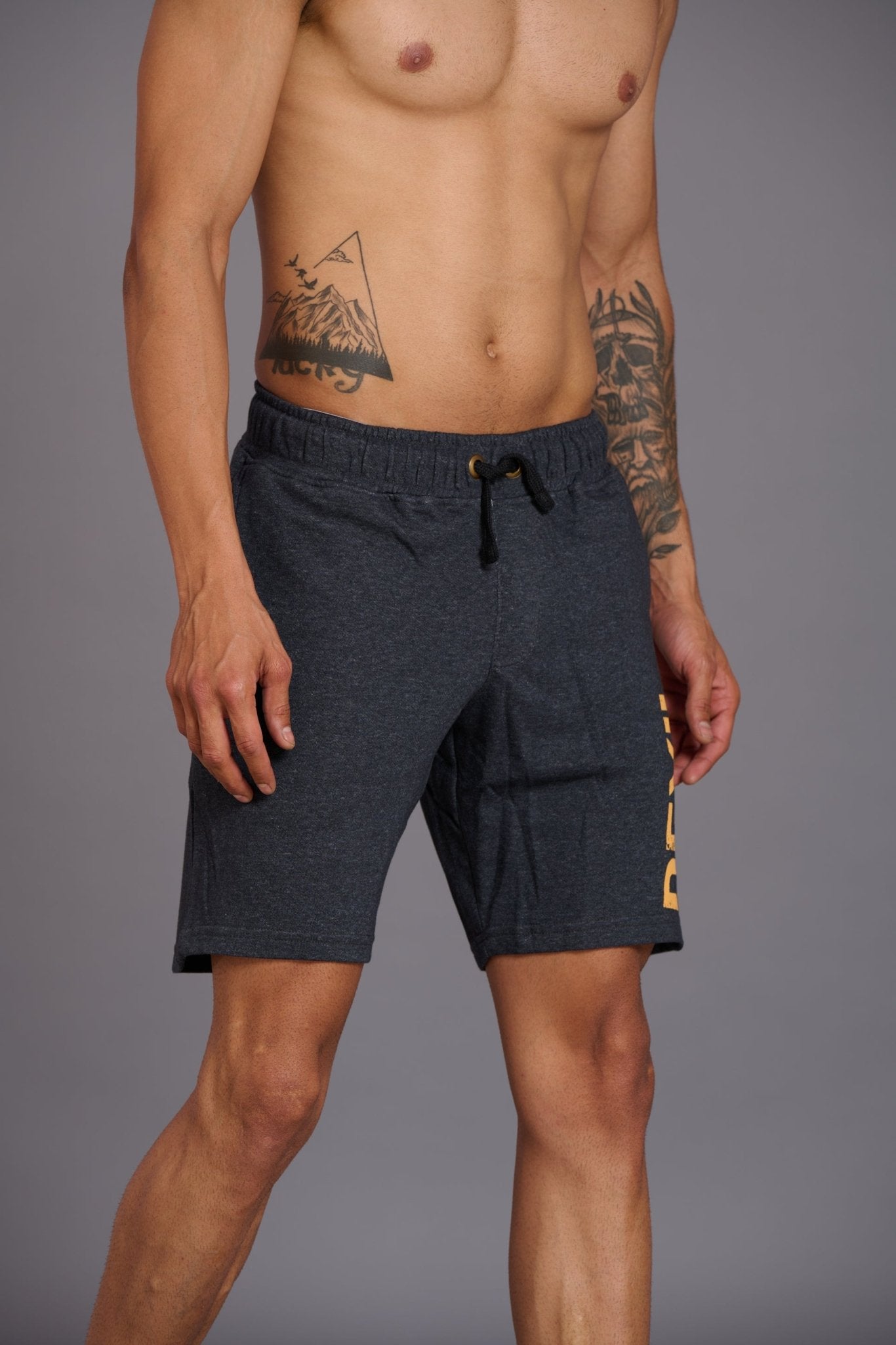 Devil Printed Yellow Shorts for Men - Go Devil