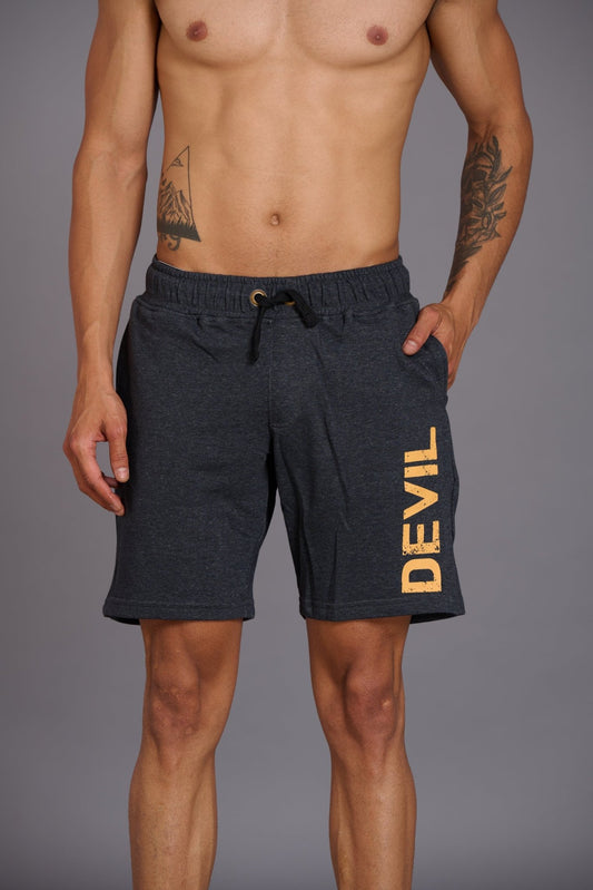Devil Printed Yellow Shorts for Men - Go Devil