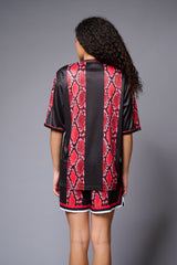 Devil Red & Black Snake Print Co-ord Set for Women - Go Devil