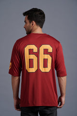 Devil Signature Jersy 66 Printed Burgundy & Yellow for Men - Go Devil