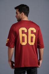 Devil Signature Jersy 66 Printed Burgundy & Yellow for Men - Go Devil