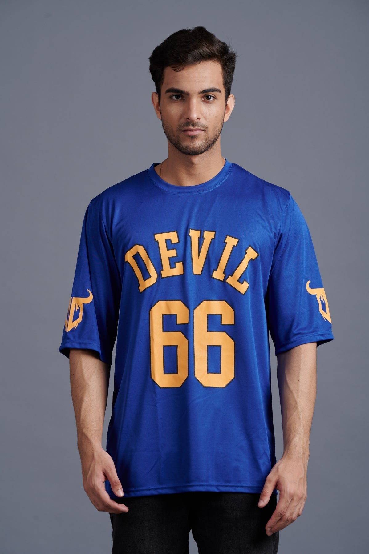 Devil Signature Jersy 66 Printed Royal & Yellow for Men - Go Devil