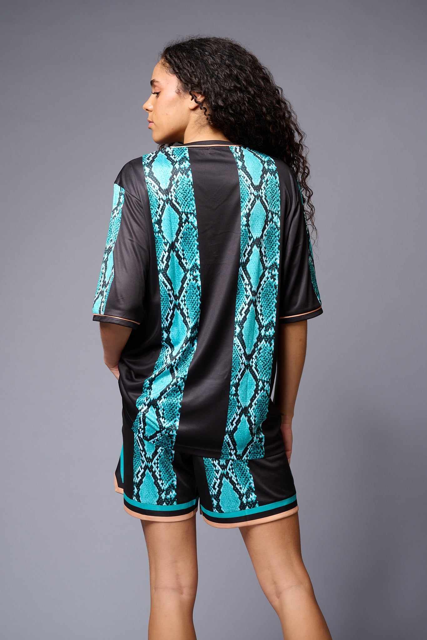 Devil (with logo) Green & Black Snake Print Co-ord Set for Women - Go Devil