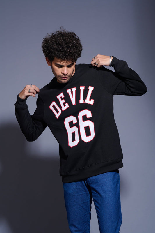 Devil66 Black Sweatshirt for Men - Go Devil
