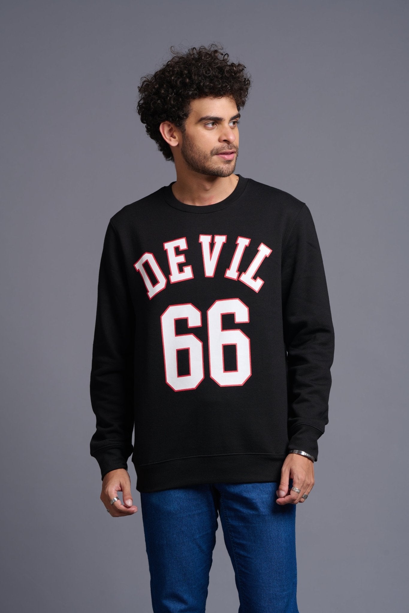 Devil66 Black Sweatshirt for Men - Go Devil