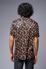 GD (Gold) Printed Black Co-ord Set for Men - Go Devil