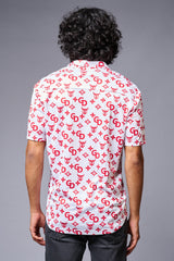 GD (in Red) Printed White Shirt for Men - Go Devil