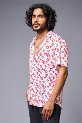 GD (in Red) Printed White Shirt for Men - Go Devil