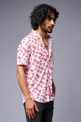GD (in Red) Printed White Shirt for Men - Go Devil