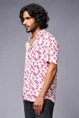 GD (in Red) Printed White Shirt for Men - Go Devil