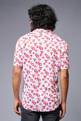 GD (in Red) Printed White Shirt for Men - Go Devil