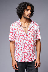 GD (in Red) Printed White Shirt for Men - Go Devil