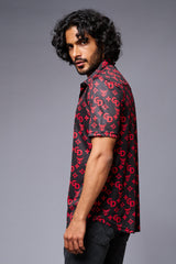 GD with Logo (in Red) Printed Black Shirt for Men - Go Devil