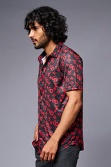 GD with Logo (in Red) Printed Black Shirt for Men - Go Devil